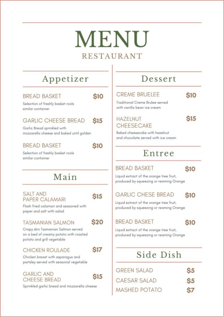 Best Catering Menu Examples With Free Menu Templates