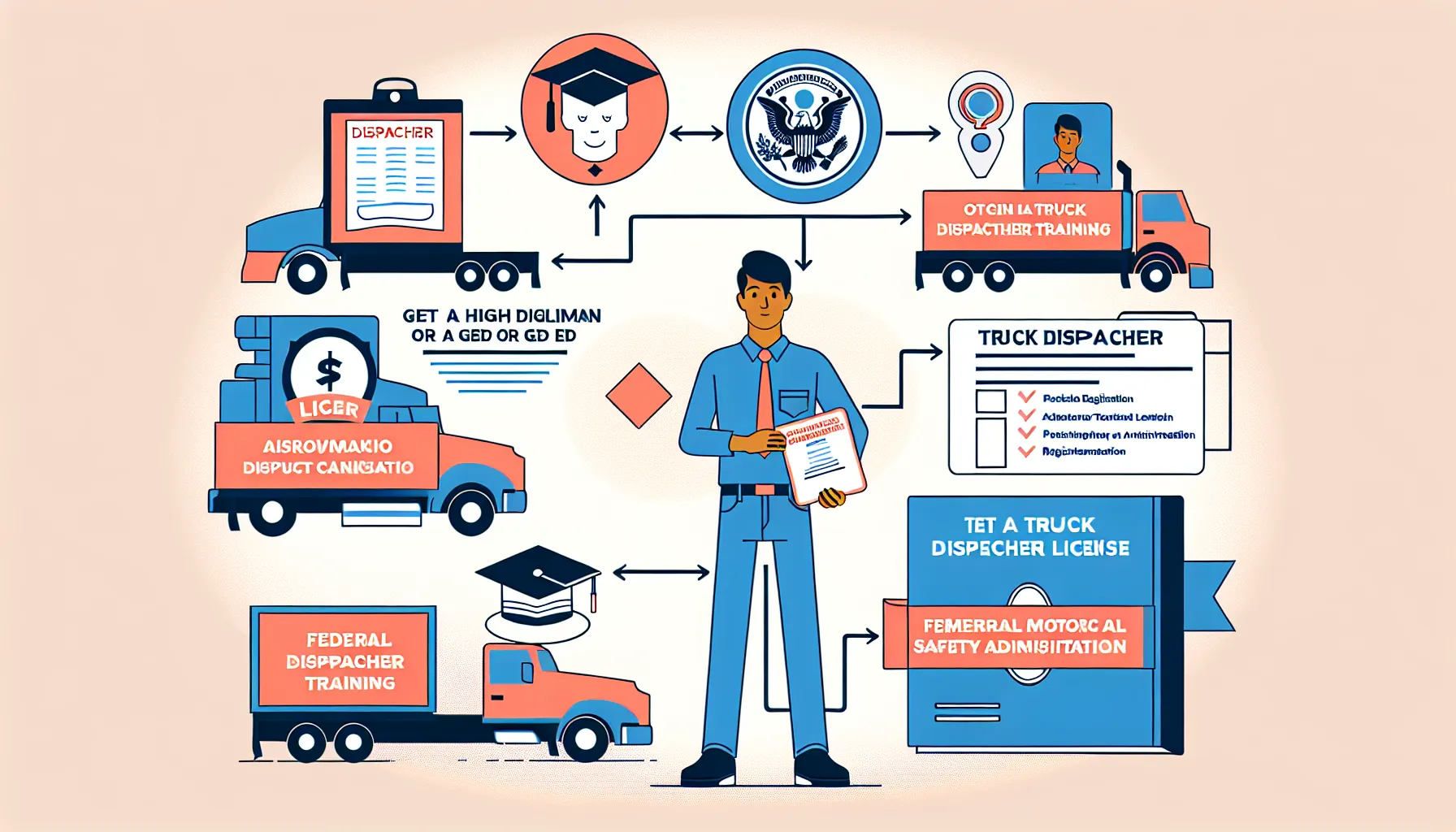 What are the truck dispatcher license requirements?